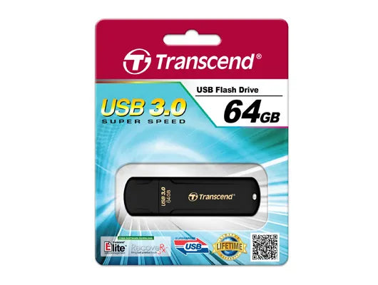 Transcend JetFlash elite 700 64GB USB 3.0, 64 GB, USB Type-A, 3.2 Gen 1 (3.1 Gen 1), Cap, 8.5 g, Black