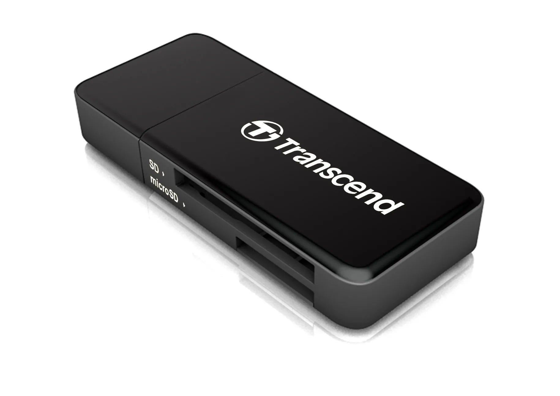 Transcend RDF5 Card Reader - Black, MicroSDHC,MicroSDXC,SD,SDHC,SDXC, Black, Plastic, Microsoft Windows 7 Microsoft Windows 8 Microsoft Windows 10 Mac OS X 10.2.8 or later Linux Kernel..., CE/FCC/BSMI/KC/RCM, USB 3.0 (3.1 Gen 1) Type-A