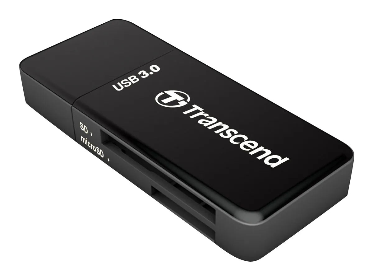 Transcend RDF5 Card Reader Black, MicroSDHC, MicroSDXC, SDHC, SDXC, Black, CE/FCC/BSMI/KC/RCM/EAC, USB 3.2 Gen 1 (3.1 Gen 1) Type-A, 5 V, 24 mm