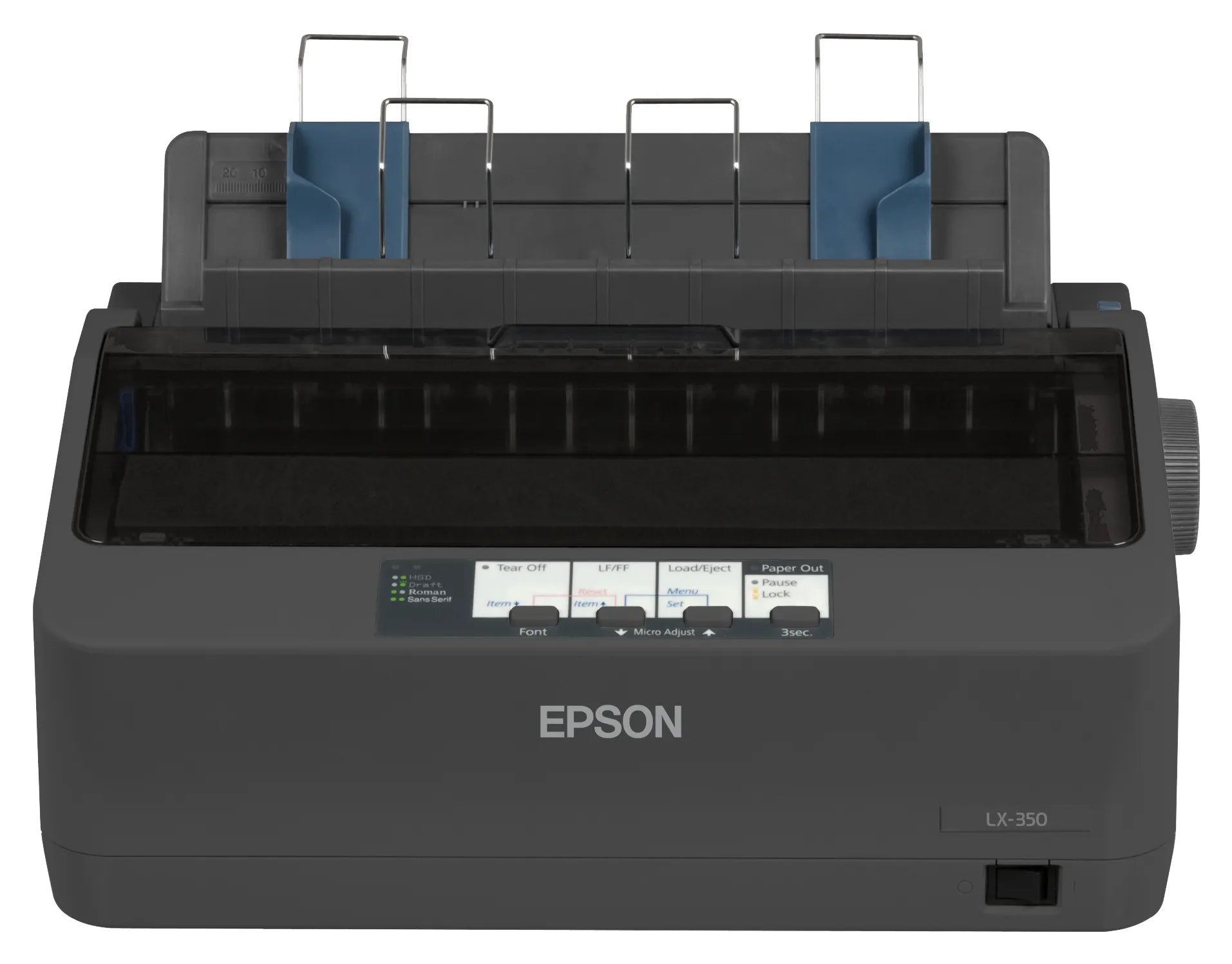 Epson LX-350; Dot Matrix Printers; Impact dot matrix; 80Â columns; 9 Needles; RS-232; Bidirectional parallel; USB 2.0 Type B