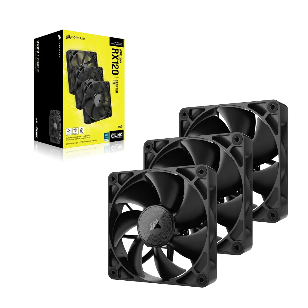 Corsair iCUE LINK RX120, Fan, 12 cm, 400 RPM, 2100 RPM, 36 dB, 74.2 cfm