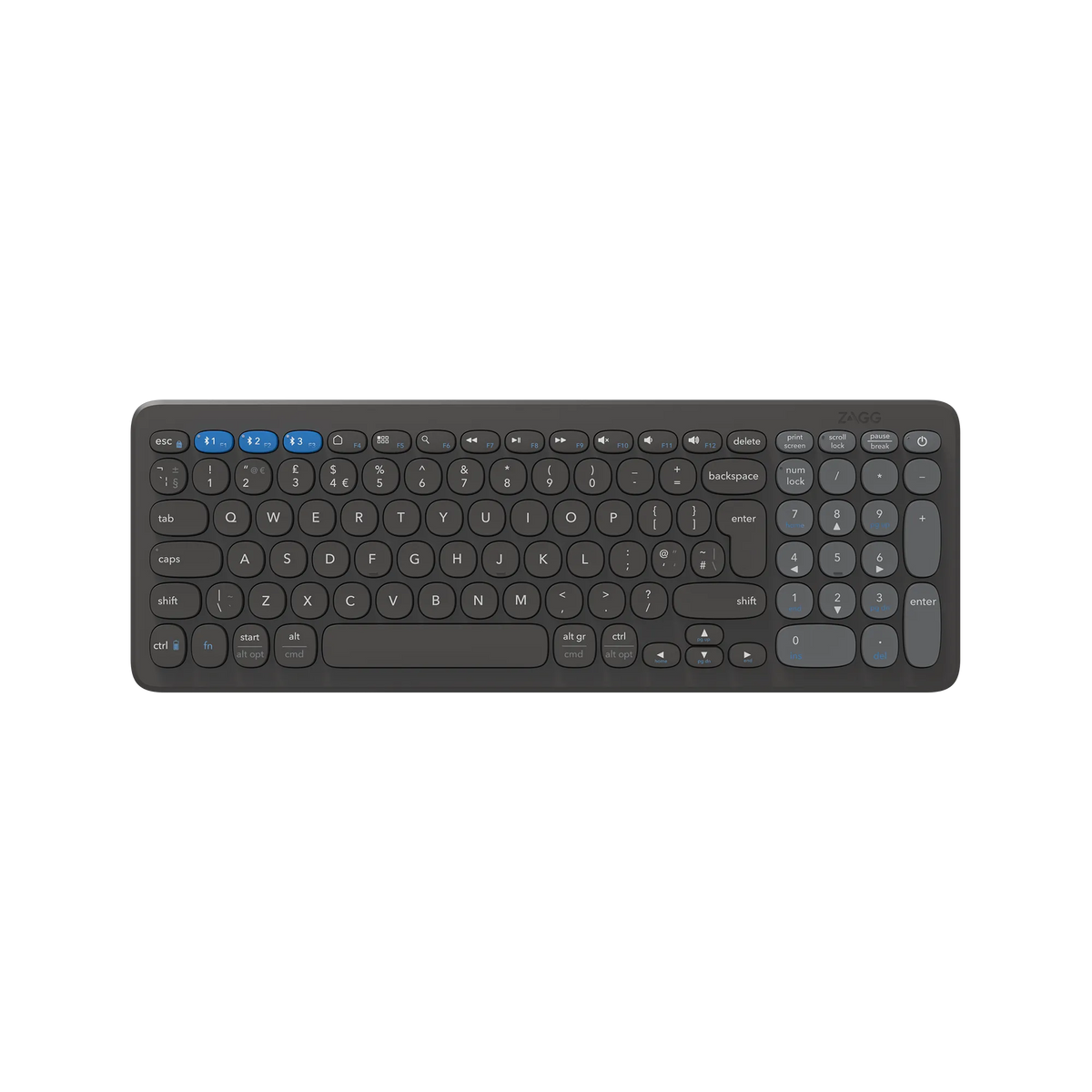 ZAGG Pro Keyboard Mid Size-Charcoal-UK 15''