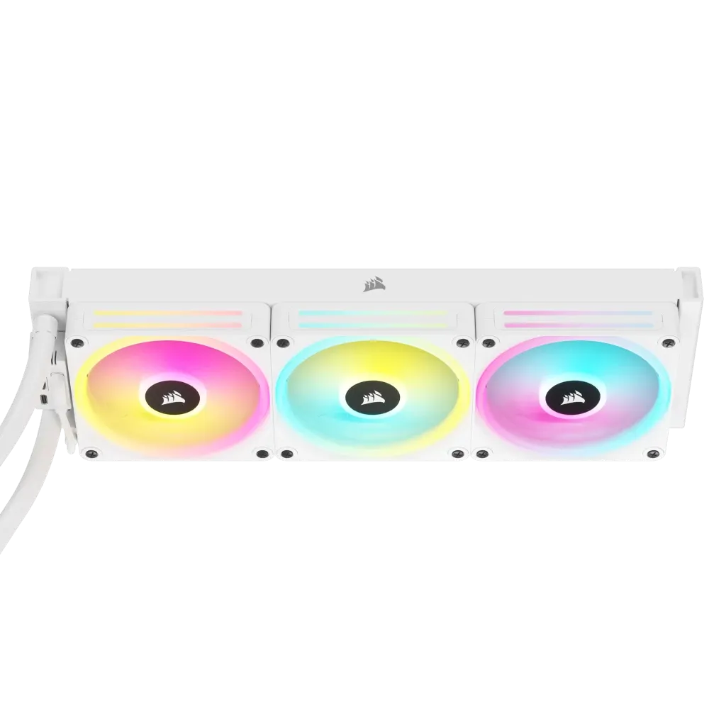 Corsair H150I, Liquid cooling kit, 12 cm, 480 RPM, 2400 RPM, 63.1 cfm, White