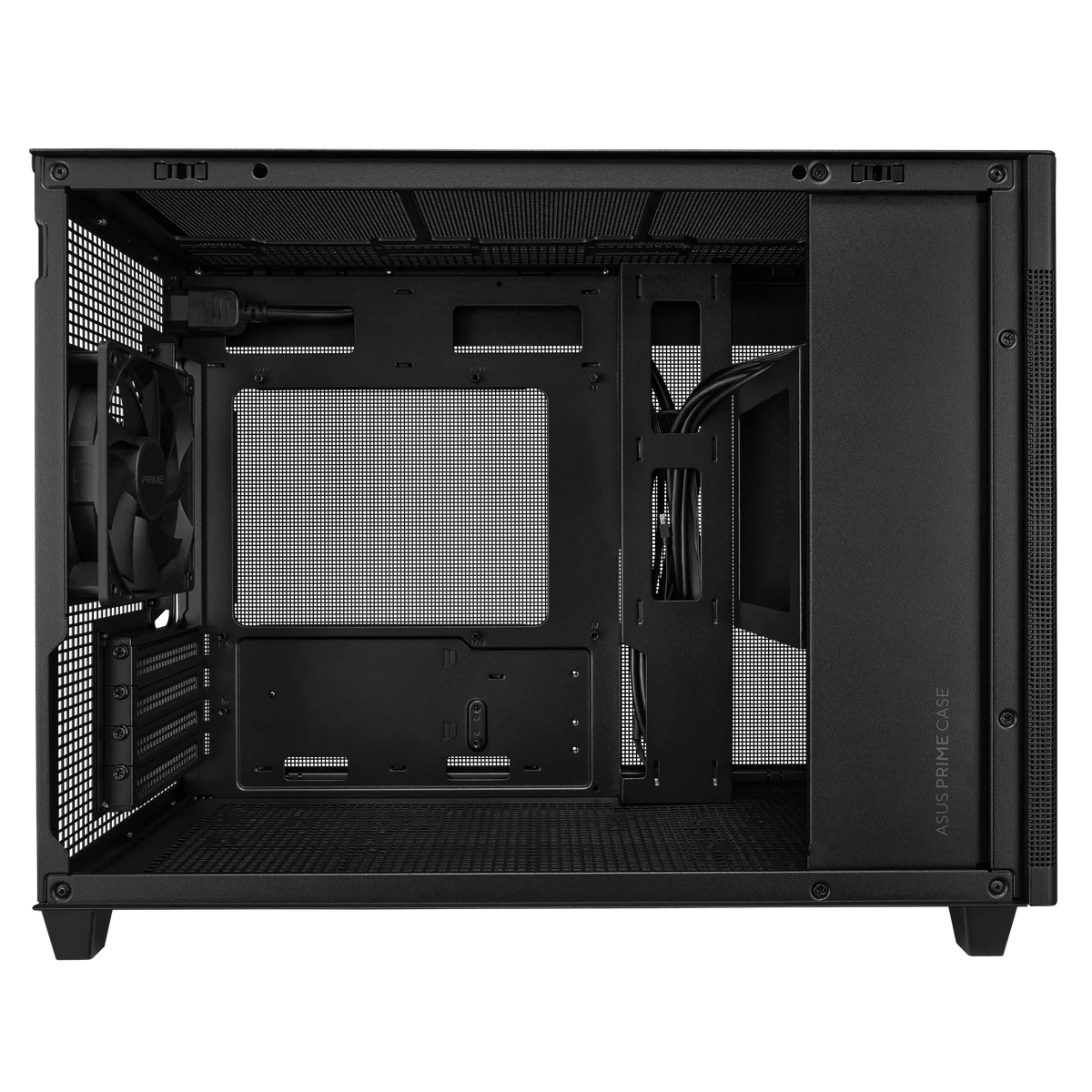 ASUS Chassis/M-ATX/Mini-ITX/Black/Top Radiator:120 /140/240/280/360mm/Driver Bays:1x2.5''/3x2.5''/3.5''Combo Bay/Dim:205x350x460