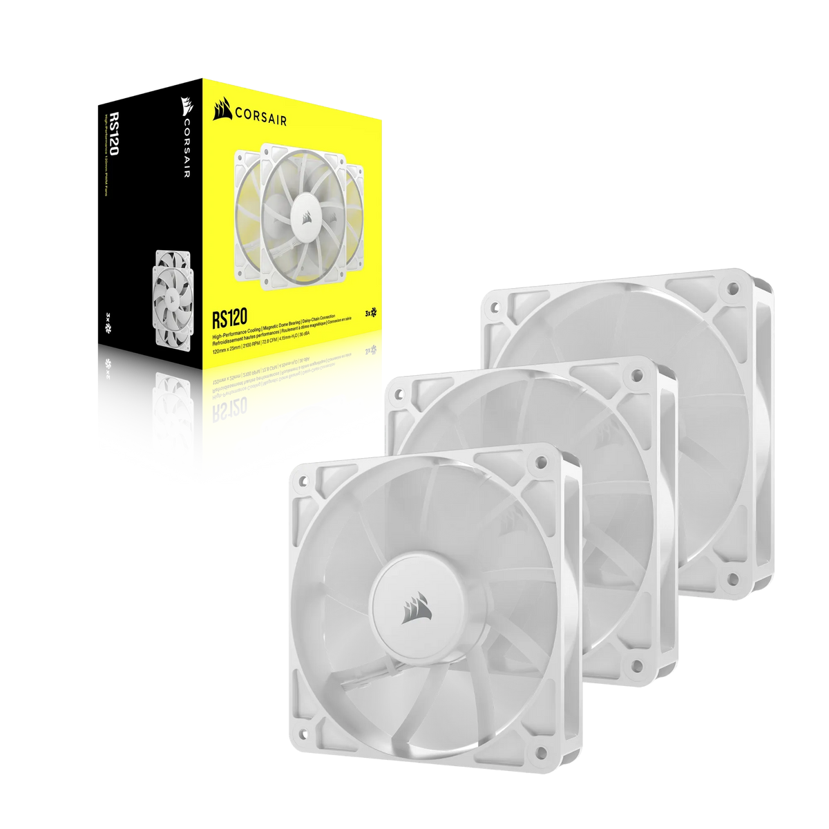 Corsair RS120 120mm PWM Fans Triple Pack – White