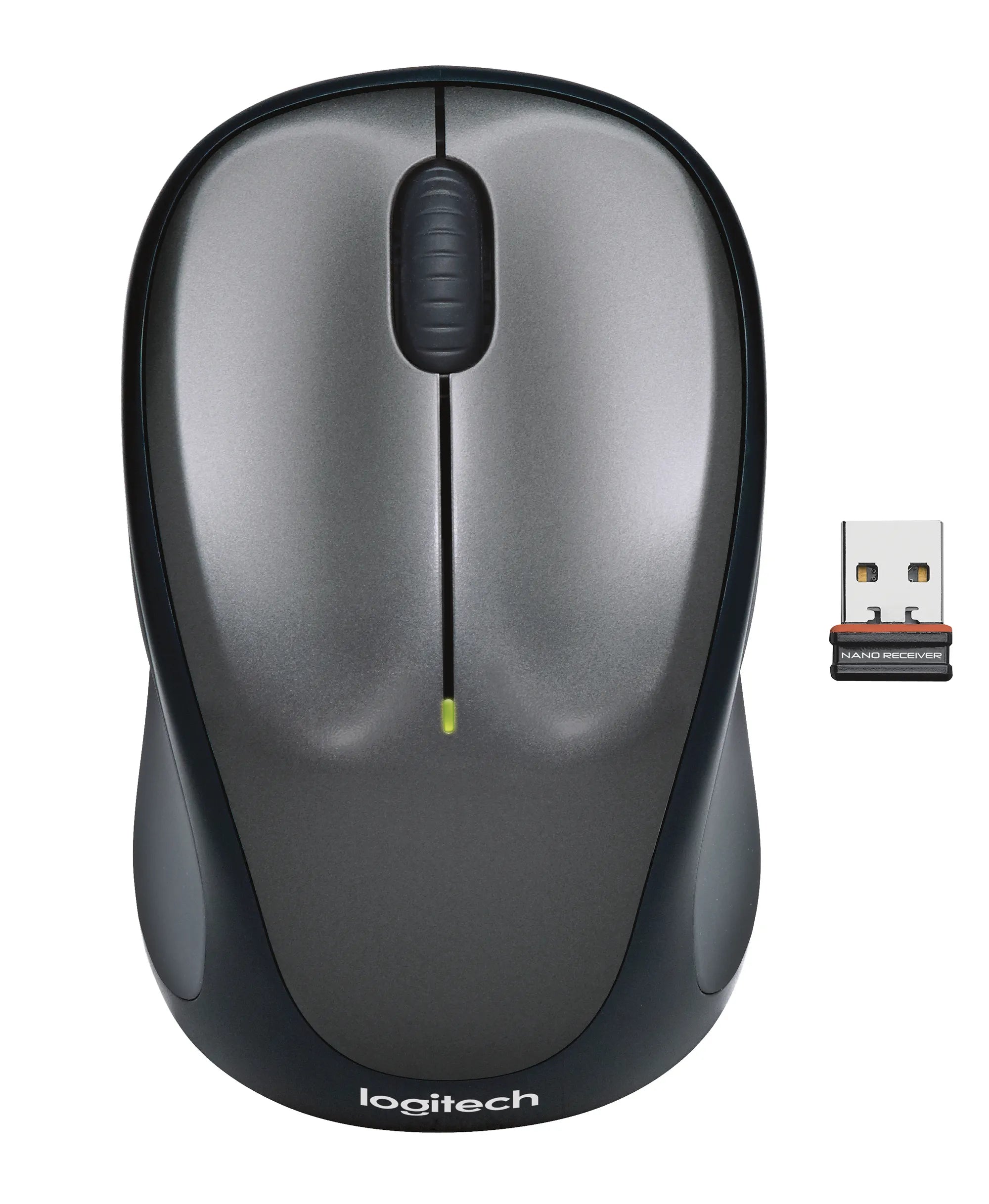 Logitech M235, Ambidextrous, Optical, RF Wireless, 1000 DPI, Gray