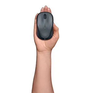 Logitech M235, Ambidextrous, Optical, RF Wireless, 1000 DPI, Gray