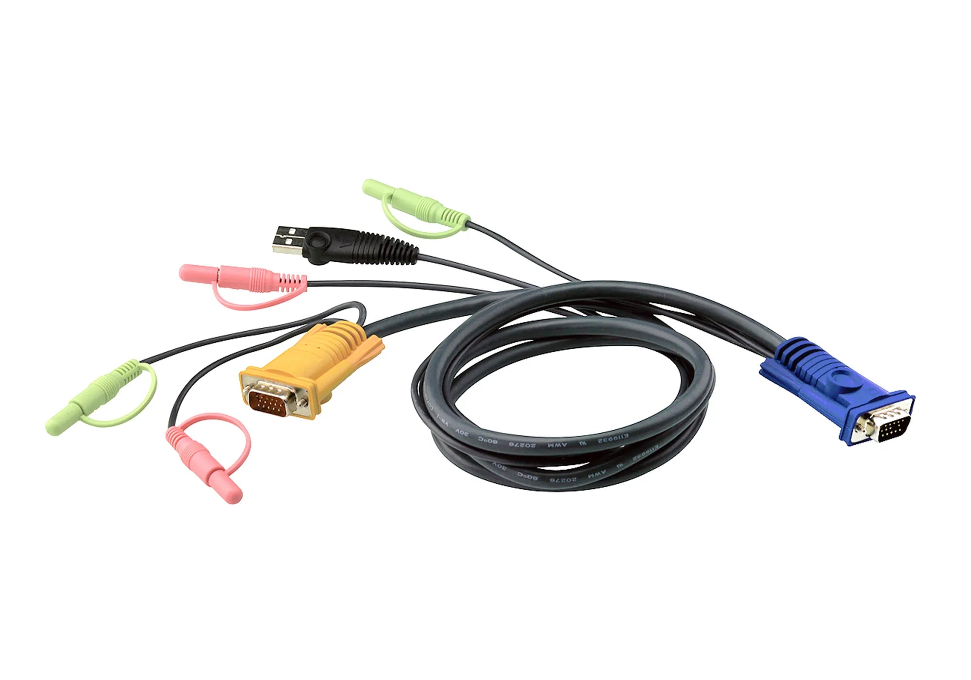 ATEN USB KVM Cable 3m, 3 m, VGA, Black, HD-15, USB A, 2 x 3.5mm, HDB-15, 2 x 3.5mm, Male