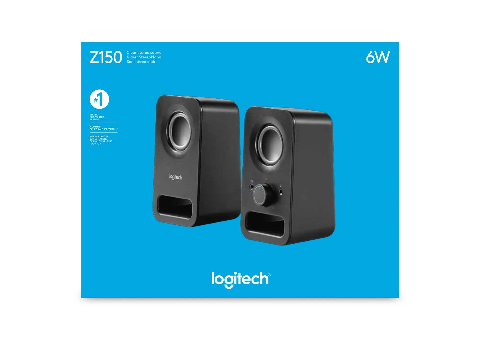 Logitech Z150, 2.0 channels, Wired, 6 W, Black