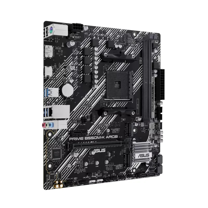 ASUS PRIME B550M-K ARGB, AMD, Socket AM4, DDR4-SDRAM, 64 GB, DIMM, Dual-channel