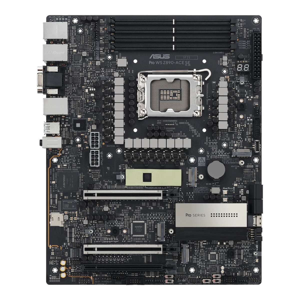 ASUS Motherboard/ATX/LGA1851/4xDIMM/Max.256GB/DDR5/2xPCIe5x16(x16 or x8)/1xPCIe4x16(x4)/4xM.2/8xSATA/1xHDMI/1xType-C/1xVGA/RAID.