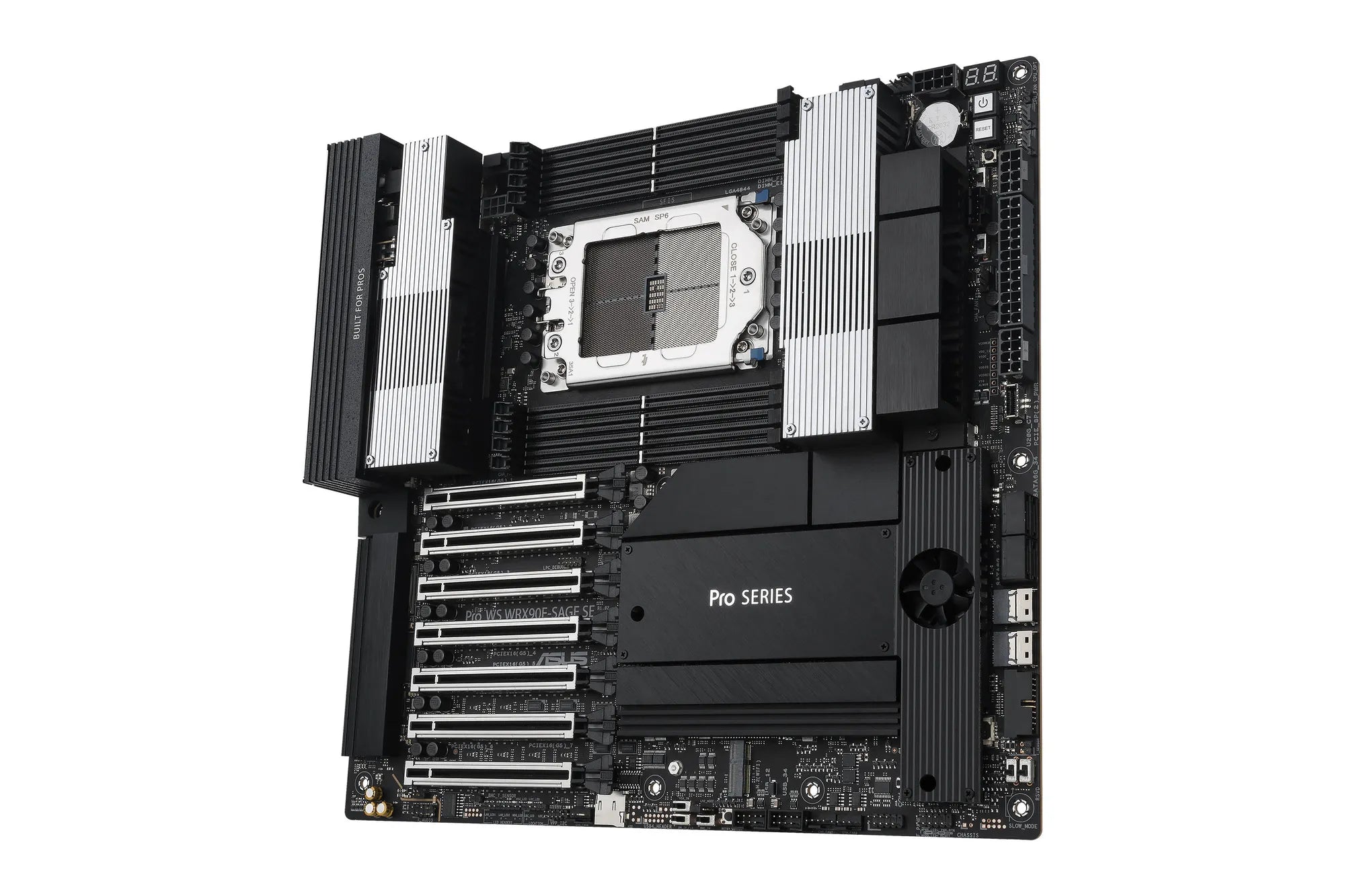 ASUS PRO WS WRX90E-SAGE SE, AMD, Socket sTR5, DDR5-SDRAM, DIMM, Octa-channel, M.2, SATA III, SlimSAS