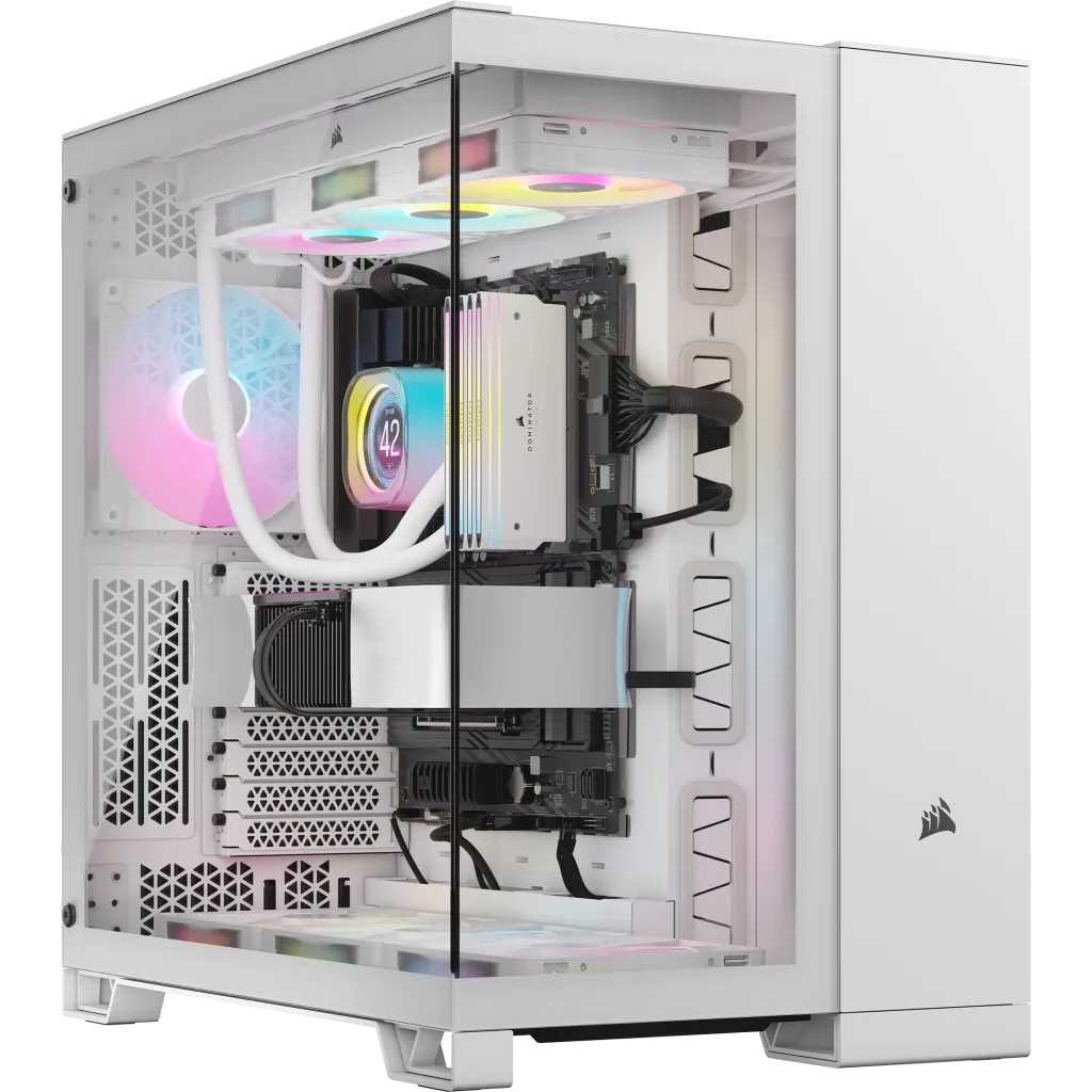 Corsair 6500X, Midi Tower, PC, White, ATX, Plastic, Steel, Tempered glass, 19 cm