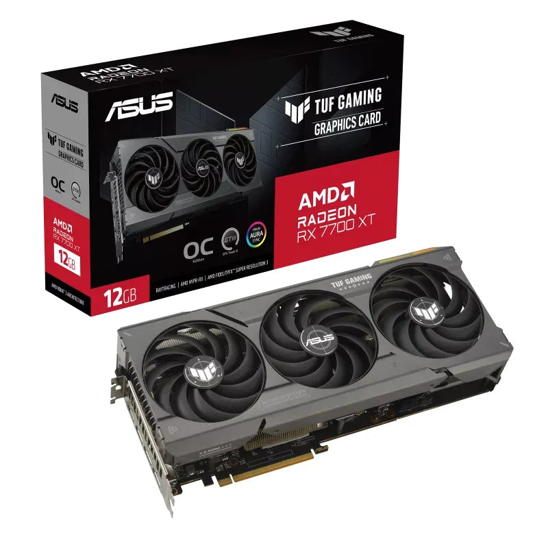 ASUS TUF Gaming TUF-RX7700XT-O12G-GAMING, Radeon RX 7700 XT, 12 GB, GDDR6, 192 bit, 7680 x 4320 pixels, PCI Express 4.0