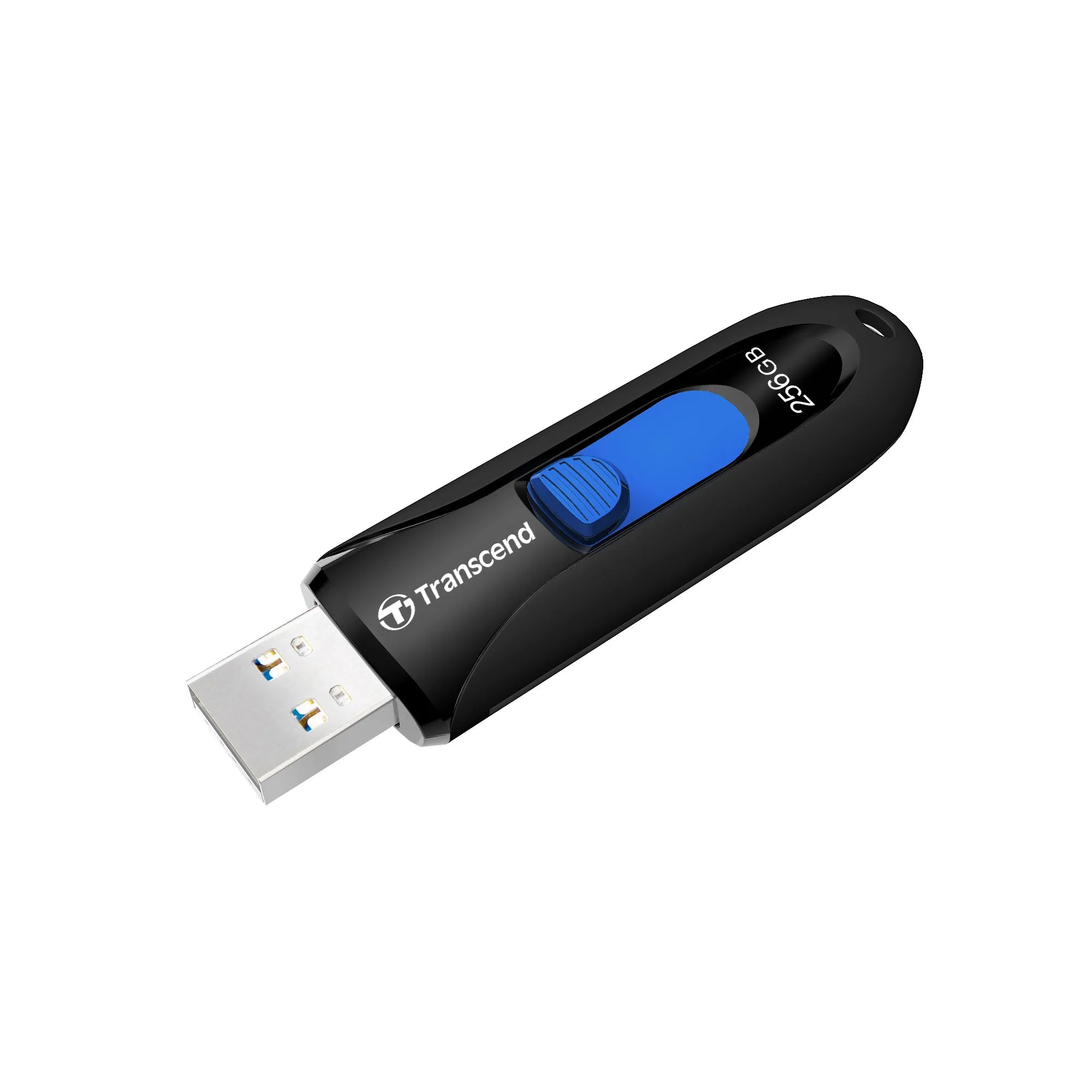 TRANSCEND 32GB JF790 USB3.1 GEN 1 CAPLESS FLASH DRIVE - BLACK AND BLUE