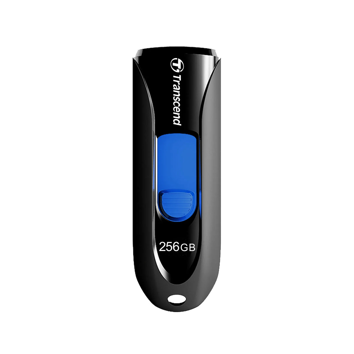 TRANSCEND 256GB JF790 USB3.1 GEN 1 CAPLESS FLASH DRIVE - BLACK AND BLUE