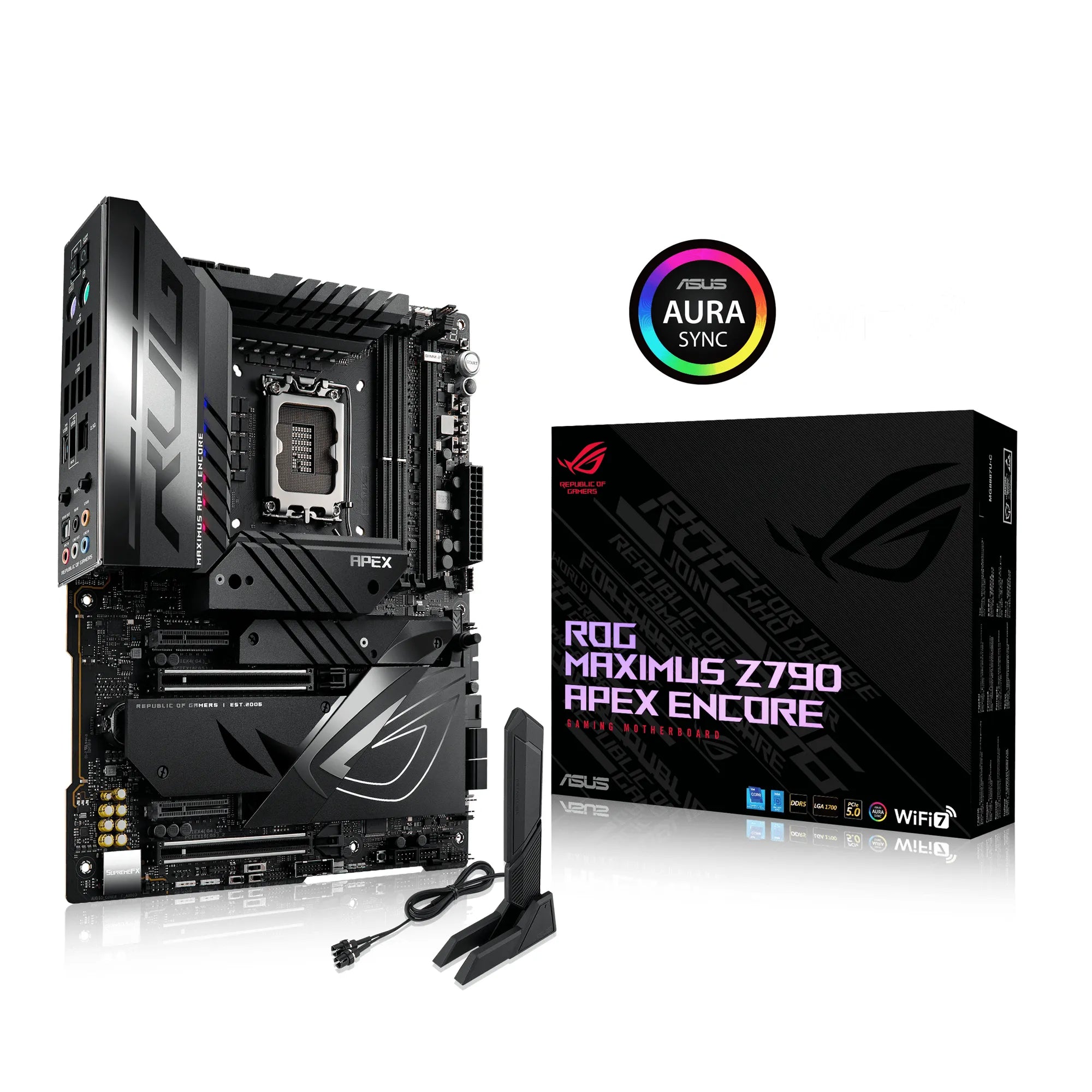 ASUS ROG MAXIMUS Z790 APEX ENCORE, Intel, LGA 1700, Intel® Celeron®, Intel® Core™ i3, Intel® Core™ i5, Intel® Core™ i7, Intel® Core™ i9,..., DDR5-SDRAM, 96 GB, DIMM