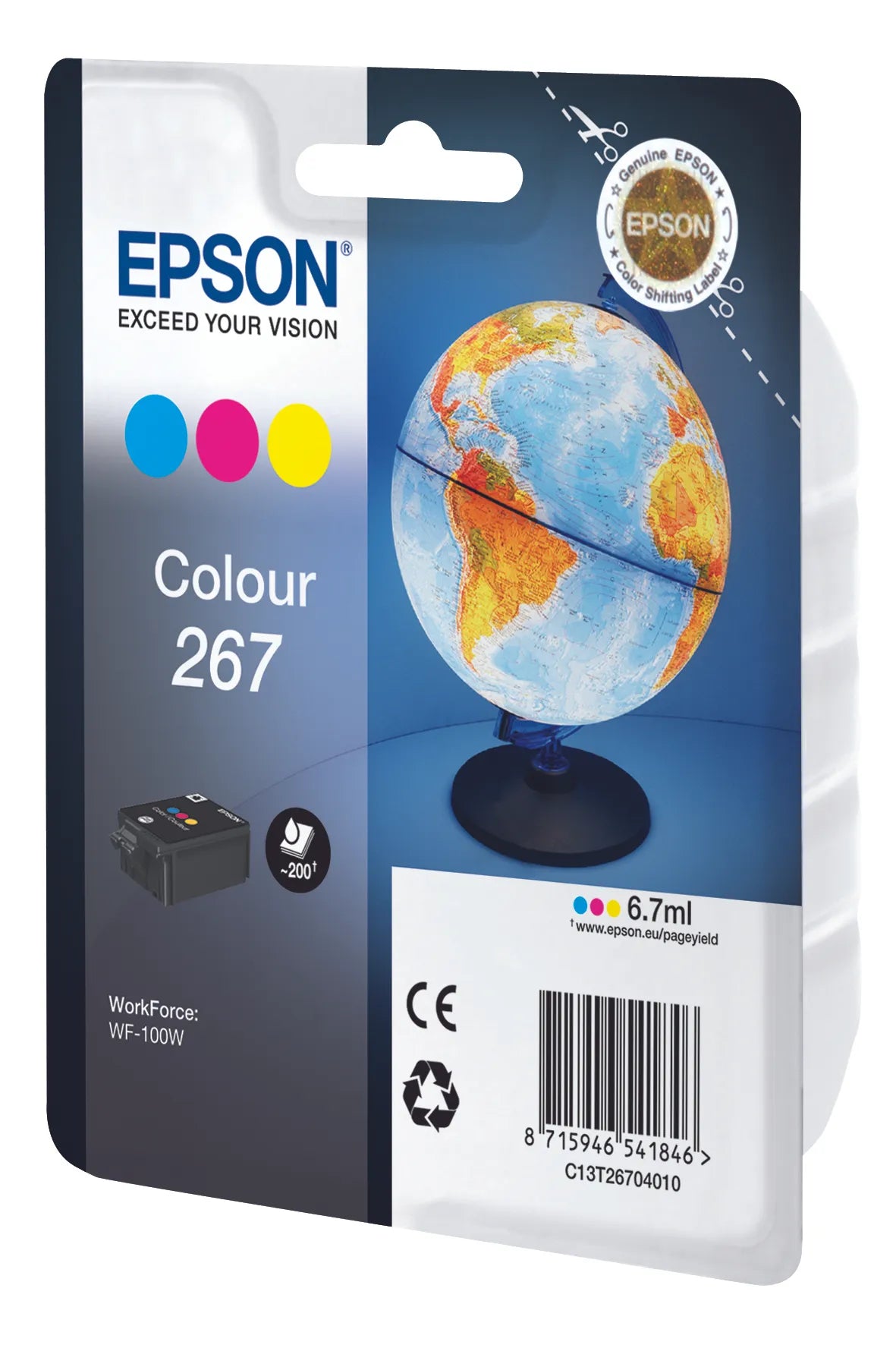 Epson 267 Globe Single Colour Ink - WF-100W