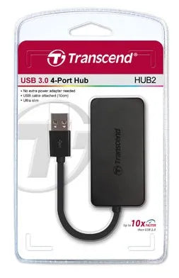 Transcend HUB2, USB 3.2 Gen 1 (3.1 Gen 1) Type-A, Black, CE/FCC/BSMI/KC/RCM/EAC, USB, 5 V, 0.9 A