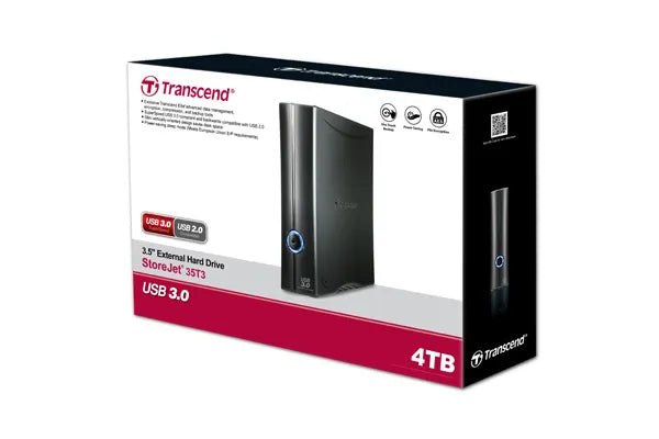 Transcend 4TB StoreJet 35T3, 4000 GB, 3.5", 3.2 Gen 1 (3.1 Gen 1), Black