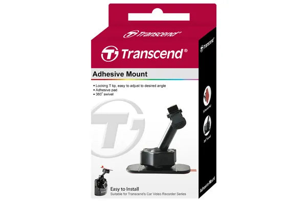 Transcend Adhesive Mount for DrivePro, Black, 360°, Transcend's Car Video Recorder series, 51 mm, 55 mm, 29 mm