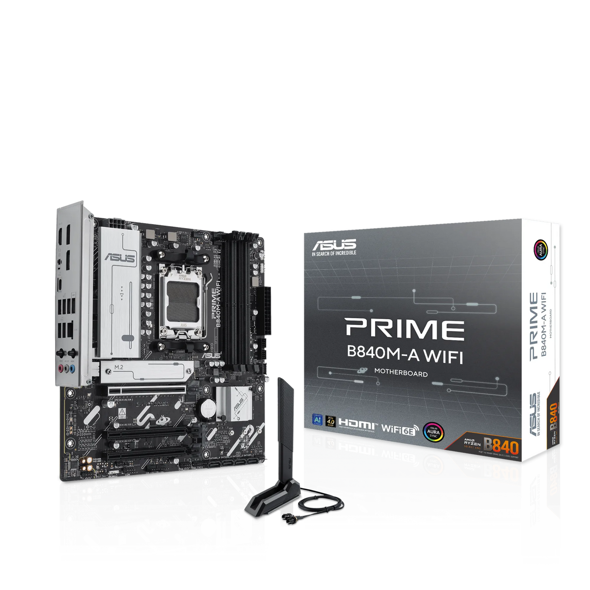 ASUS Motherboard/mATX/AM5/DDR5/4xDIMM/Max.256GB/1xPCIe4x16/2xPCIe3x16/ 3xM.2/4xSATA 6Gb/s/2xDP/1xHDMI/RAID/WIFI 6E