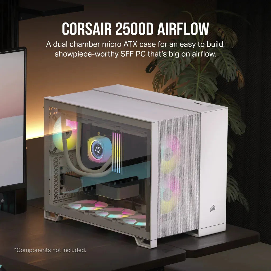 Corsair 2500D AIRFLOW, Midi Tower, PC, White, ATX, 18 cm, 40 cm