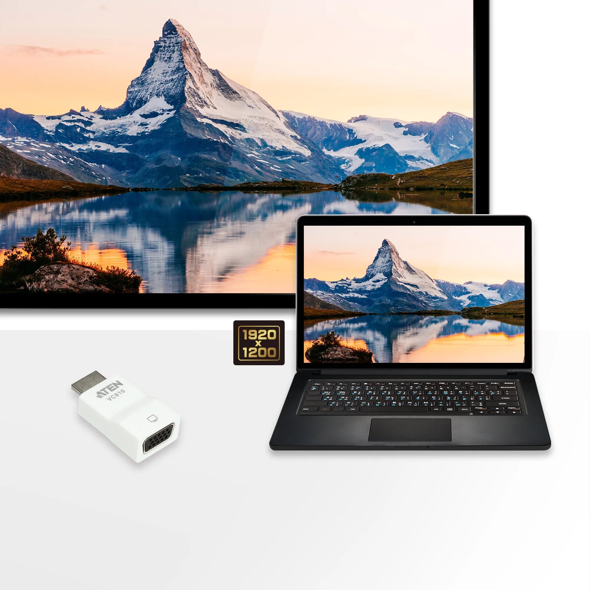 ATEN VC810, HDMI, VGA, Male, White, Male, Female