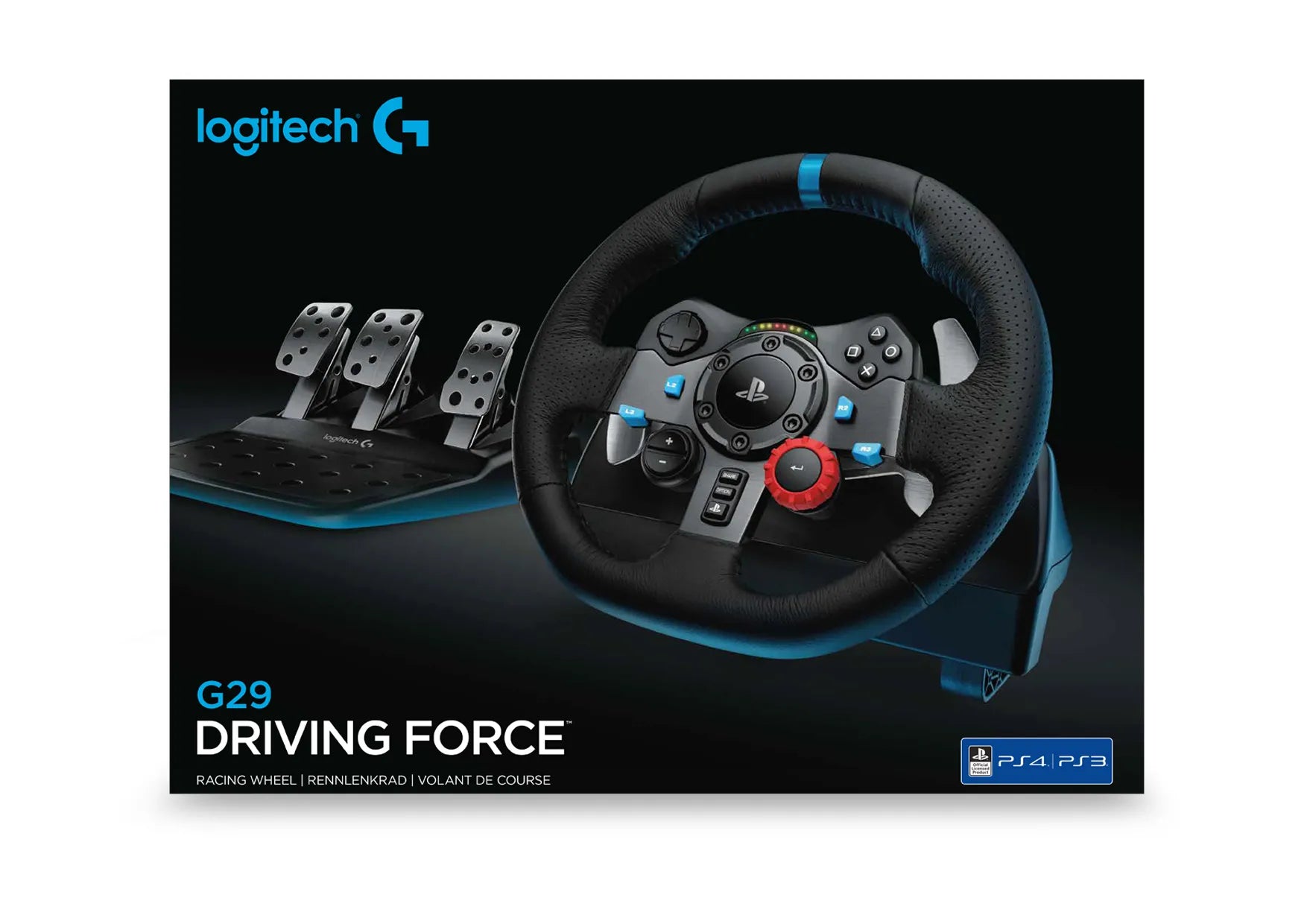 Logitech G G29, Steering wheel + Pedals, Playstation 3,PlayStation 4, Analogue, D-pad, Wired, USB 2.0