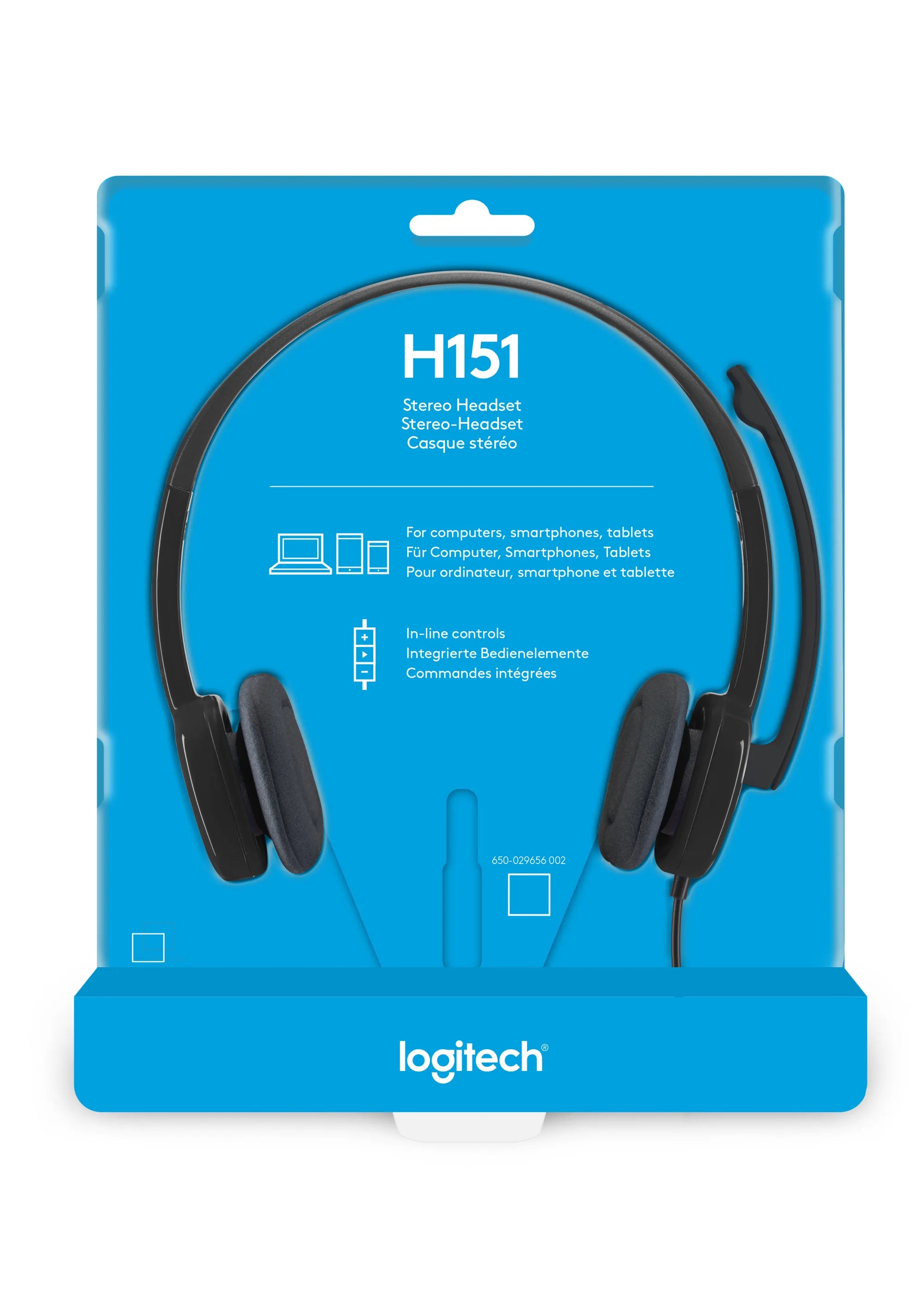 Logitech H151, Headset, Head-band, Office/Call center, Black, Binaural, Rotary