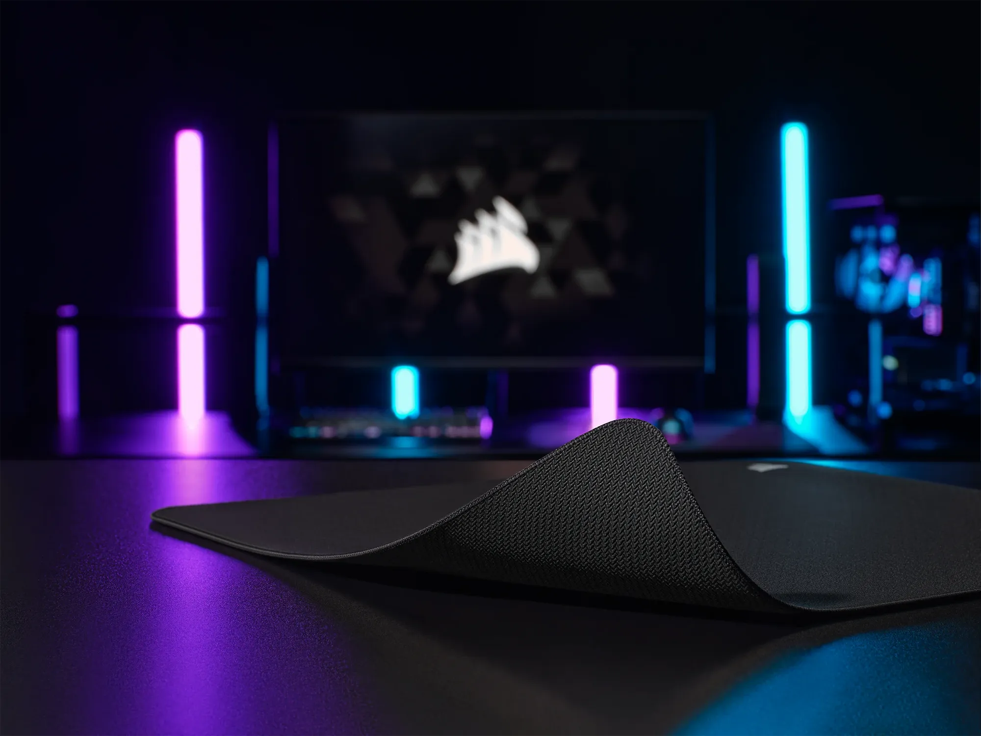 Corsair MM500 v2, Black, Monochromatic, Rubber, Woven fabric, Non-slip base, Gaming mouse pad