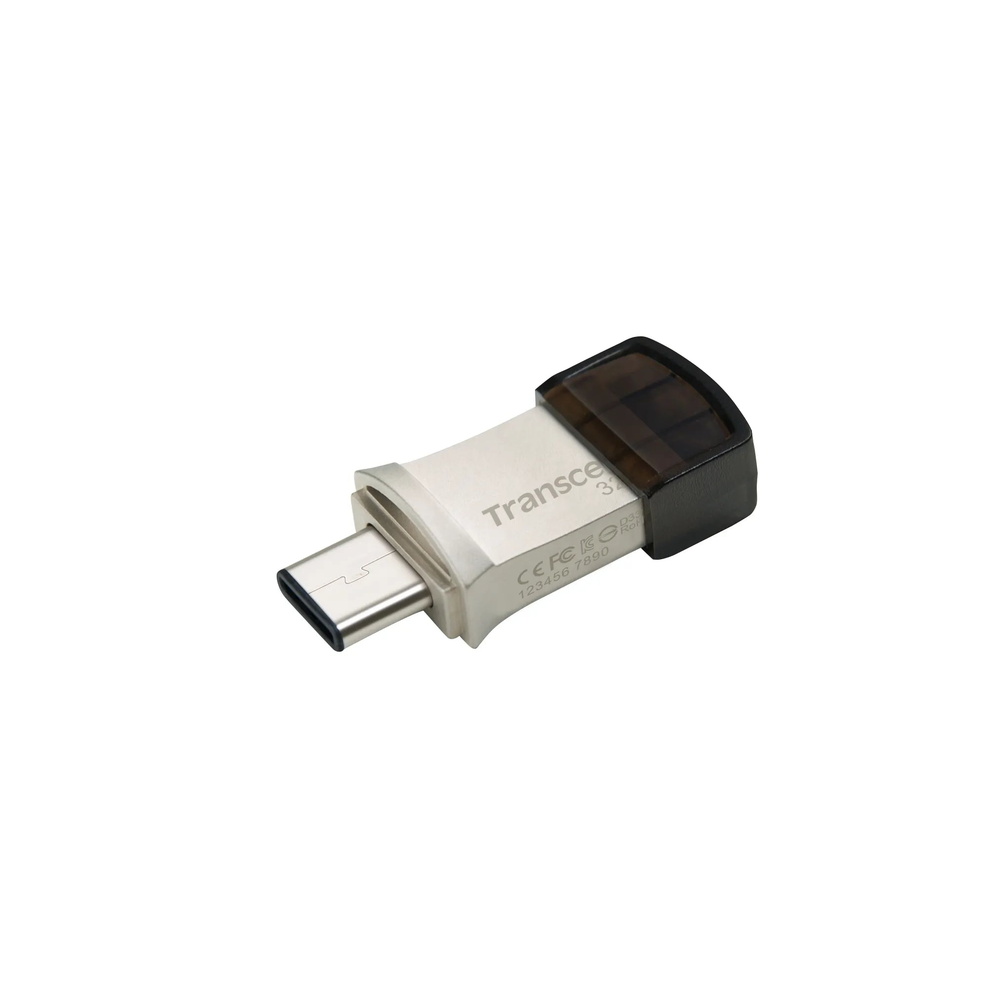 Transcend JetFlash 890 64GB, 64 GB, USB Type-A / USB Type-C, 3.2 Gen 1 (3.1 Gen 1), Cap, 3 g, Black, Silver