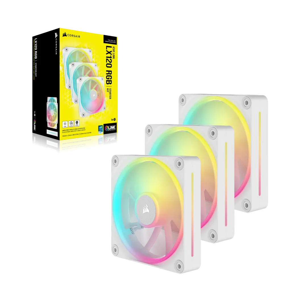 Corsair iCUE LINK LX120 RGB, Fan, 12 cm, 400 RPM, 2400 RPM, 36 dB, 69.9 cfm