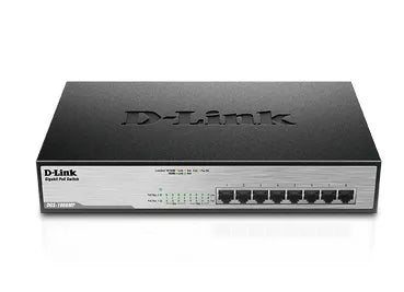 D-Link DGS-1008MP, Unmanaged, Gigabit Ethernet (10/100/1000), Full duplex, Power over Ethernet (PoE), Rack mounting, 1U