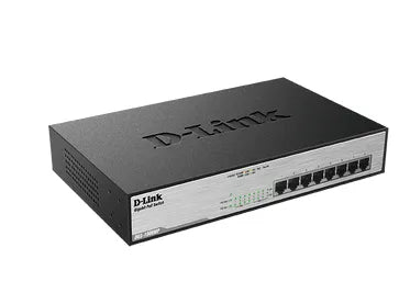 D-Link DGS-1008MP, Unmanaged, Gigabit Ethernet (10/100/1000), Full duplex, Power over Ethernet (PoE), Rack mounting, 1U