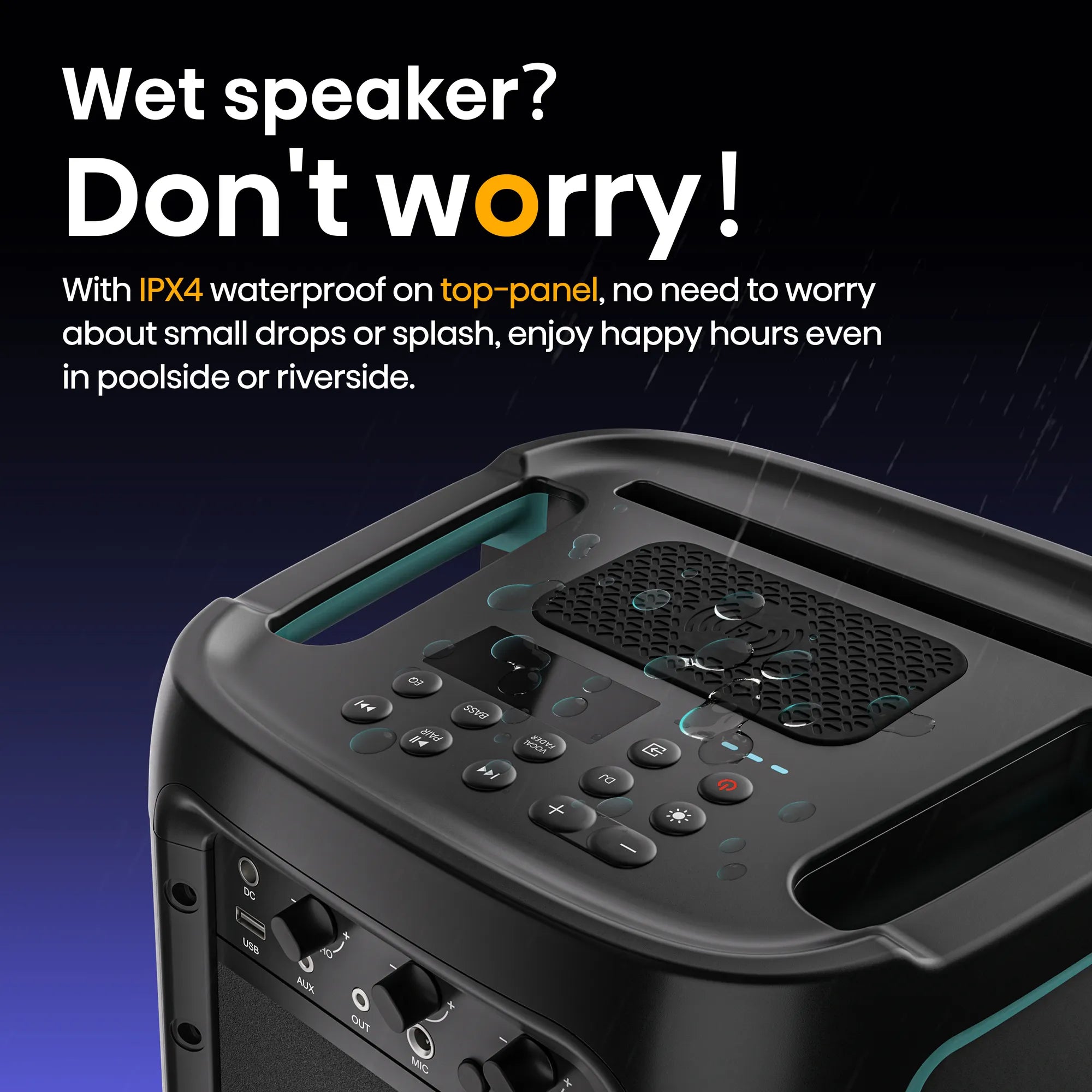 Hisense PartyRocker One HP100, 2.0 channels, 5.71 cm (2.25"), 13.3 cm (5.25"), 300 W, 40 - 20000 Hz, Wired & Wireless