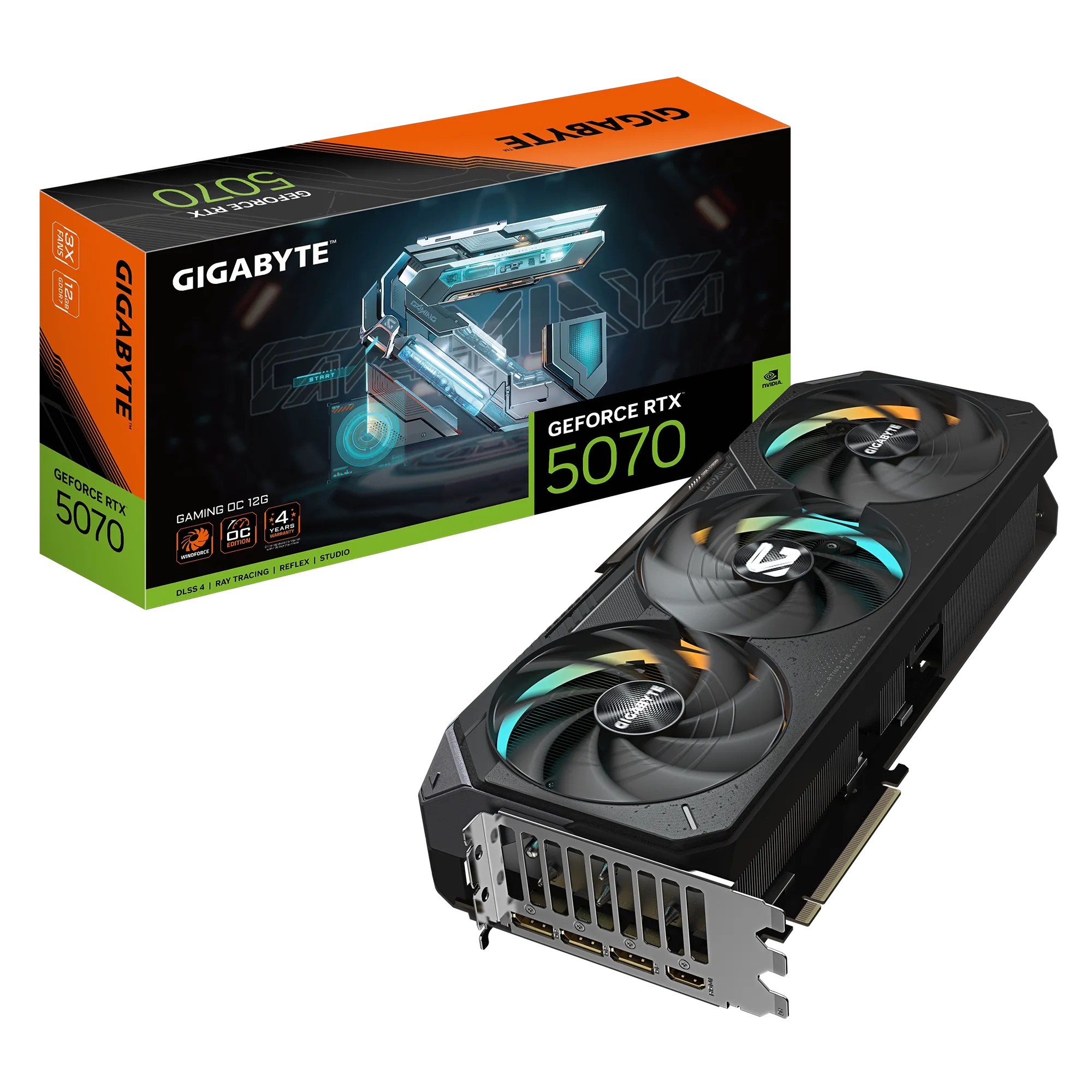 GIGABYTE GeForce RTX 5070 Ti GAMING OC 16G Graphics Card - 16GB GDDR7, 256bit, PCI-E 5.0, 2588 MHz Core Clock, 3 x DP 2.1a, 1 x HDMI 2.1b, NVIDIA DLSS 4, GV-N507TGAMING OC-16GD, GeForce RTX 5070 Ti, 16 GB, GDDR7, 256 bit, 7680 x 4320 pixels, PCI Express x16 5.0