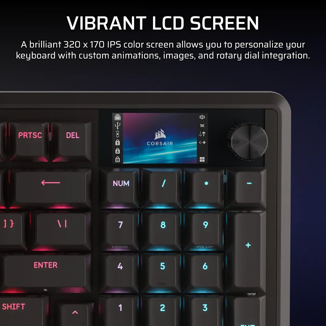 Corsair VANGUARD PRO 96% Hall Effect Gaming Keyboard - MGX Hyperdrive magnetic switches - Black.