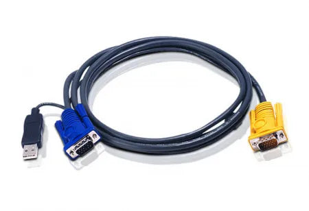 5M USB KVM Cable with 3 in 1 SPHD and built-in PS/2 to USB converter