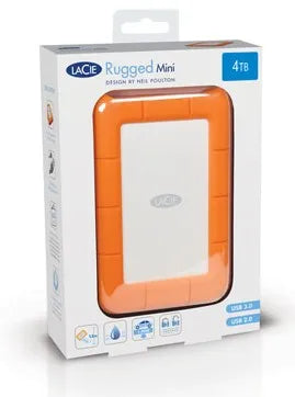 LaCie Rugged Mini, 4000 GB, 3.2 Gen 1 (3.1 Gen 1), 5400 RPM, Orange