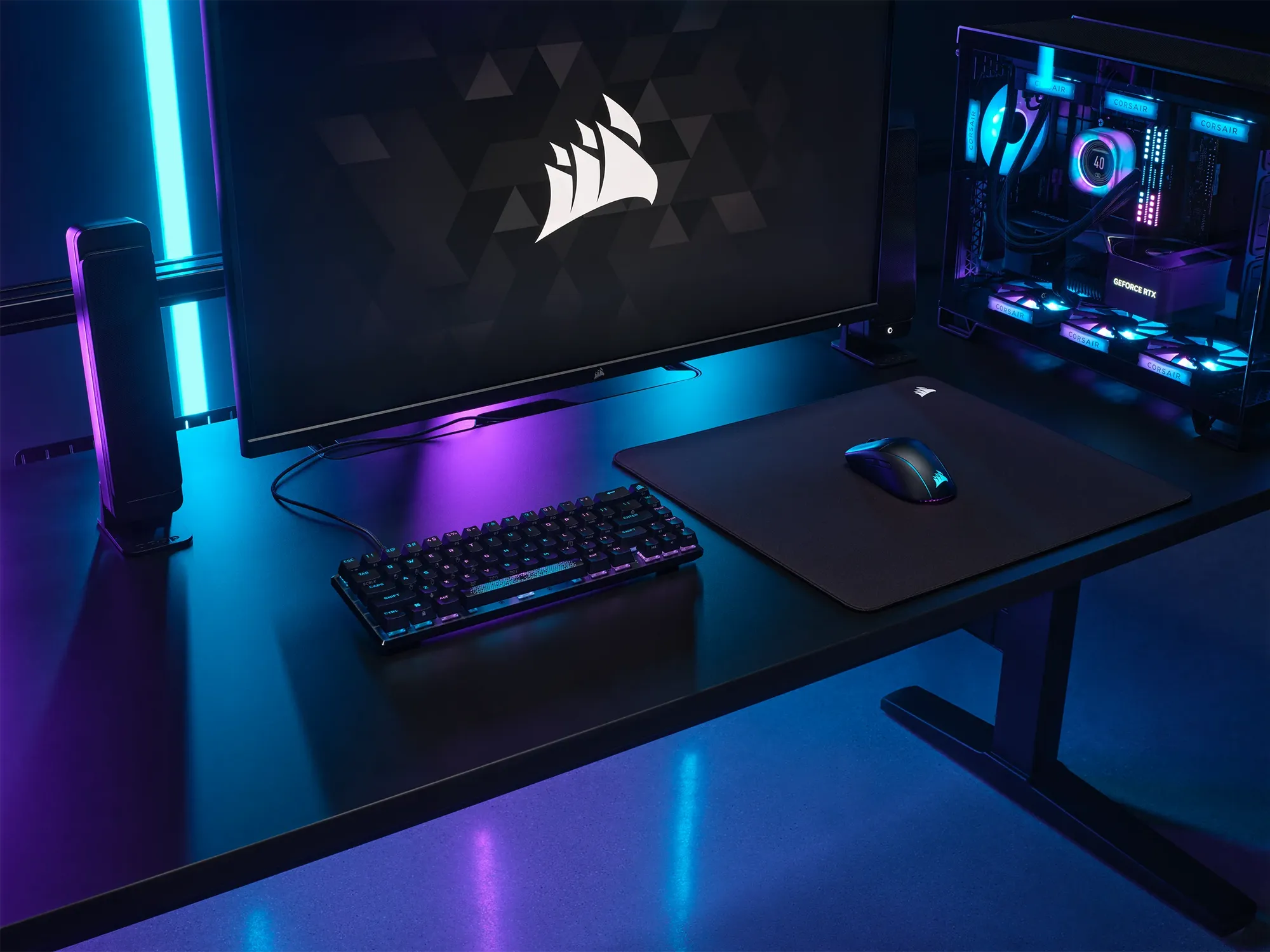 Corsair MM500 v2, Black, Monochromatic, Rubber, Woven fabric, Non-slip base, Gaming mouse pad