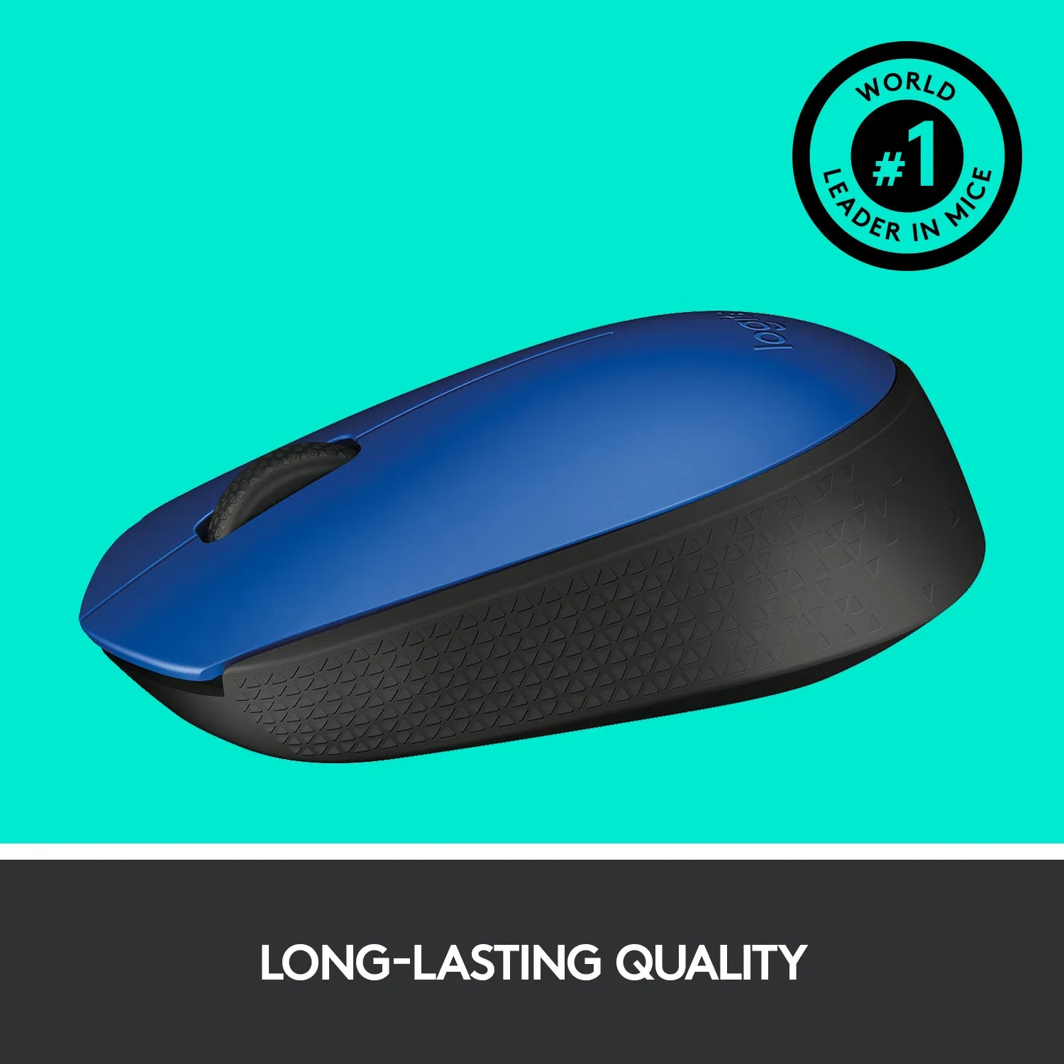 Logitech M170 Wireless Mouse, Ambidextrous, Optical, RF Wireless, 1000 DPI, Blue