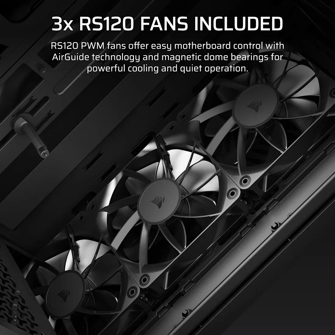 3200D RS Mid-Tower PC Case; 3x RS120 fans incl - Black.