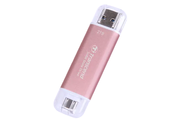 Transcend ESD310, 2 TB, USB Type-A to USB Type-C, 3.2 Gen 2 (3.1 Gen 2), 10 Gbit/s, Password protection, Pink