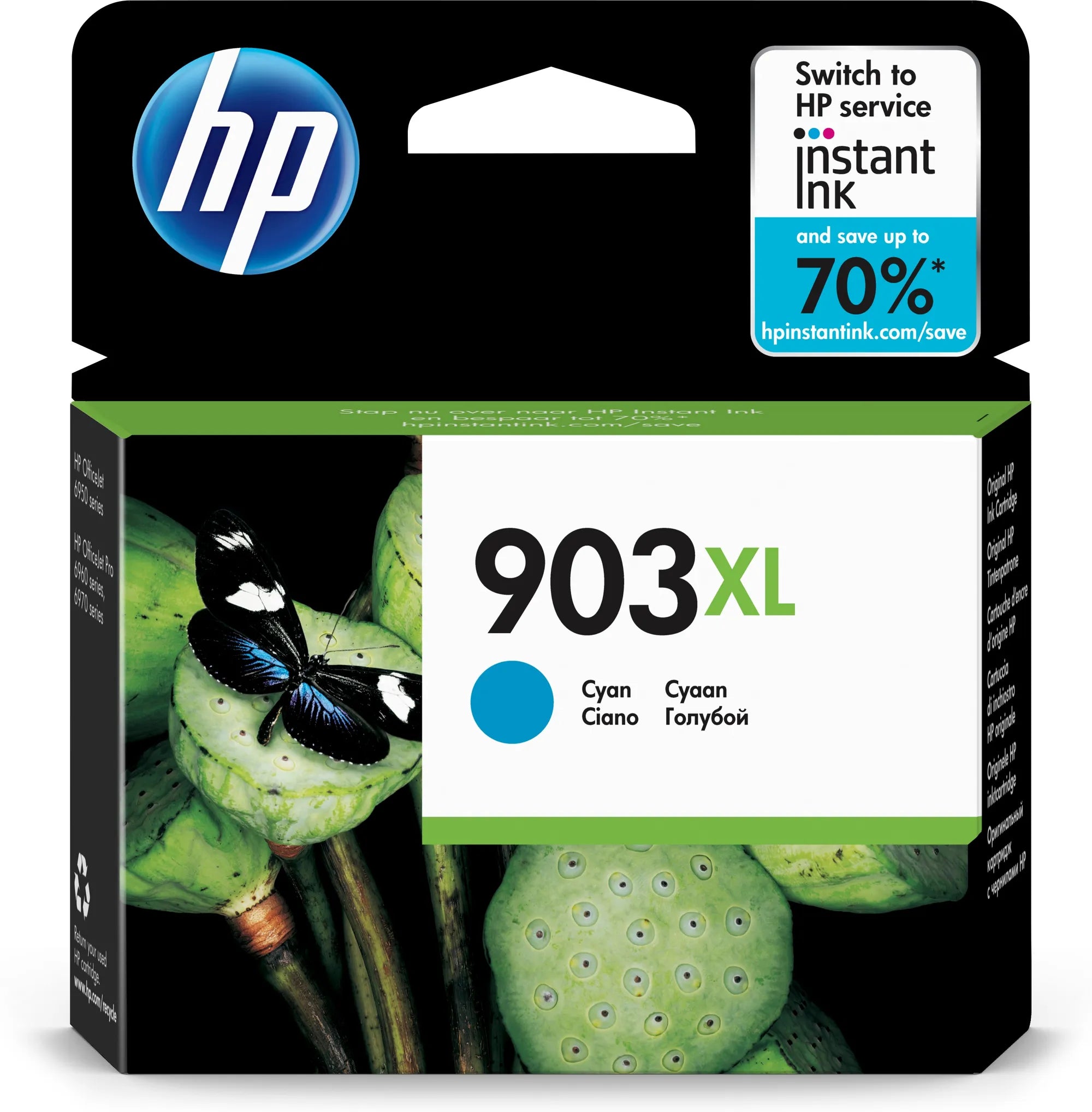 HP 903XL, Original, Pigment-based ink, Cyan, HP, HP OfficeJet 6950/6960/6970 AiO, Inkjet printing