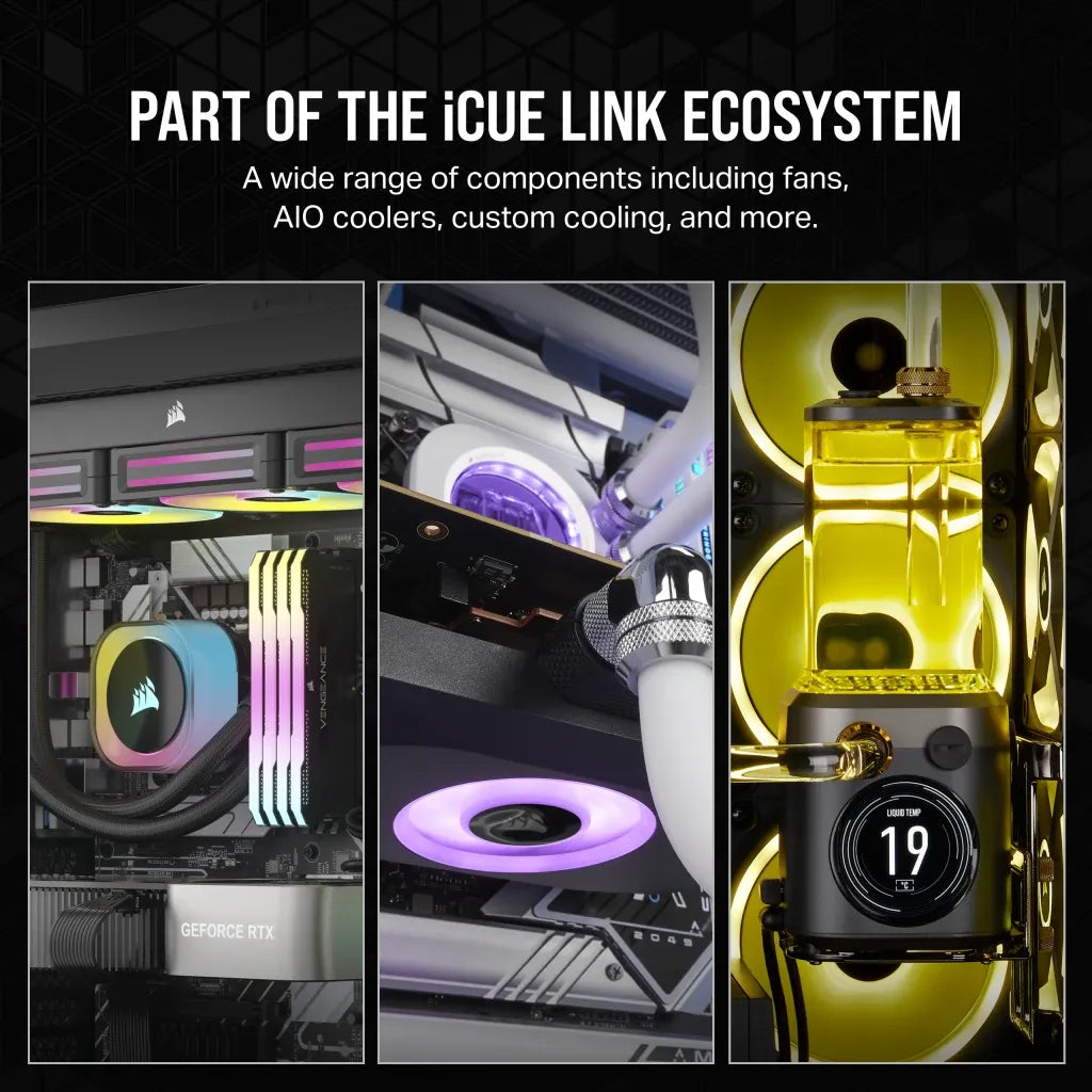 Corsair iCUE LINK RX120 RGB, Fan, 12 cm, 400 RPM, 2100 RPM, 36 dB, 73.5 cfm