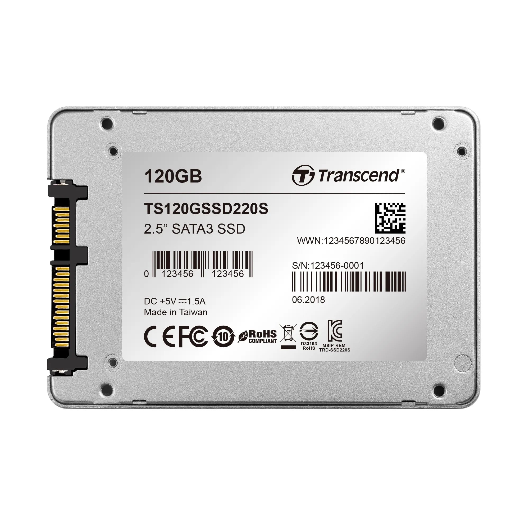 Transcend SSD220S 120GB, 120 GB, 2.5", 500 MB/s, 6 Gbit/s