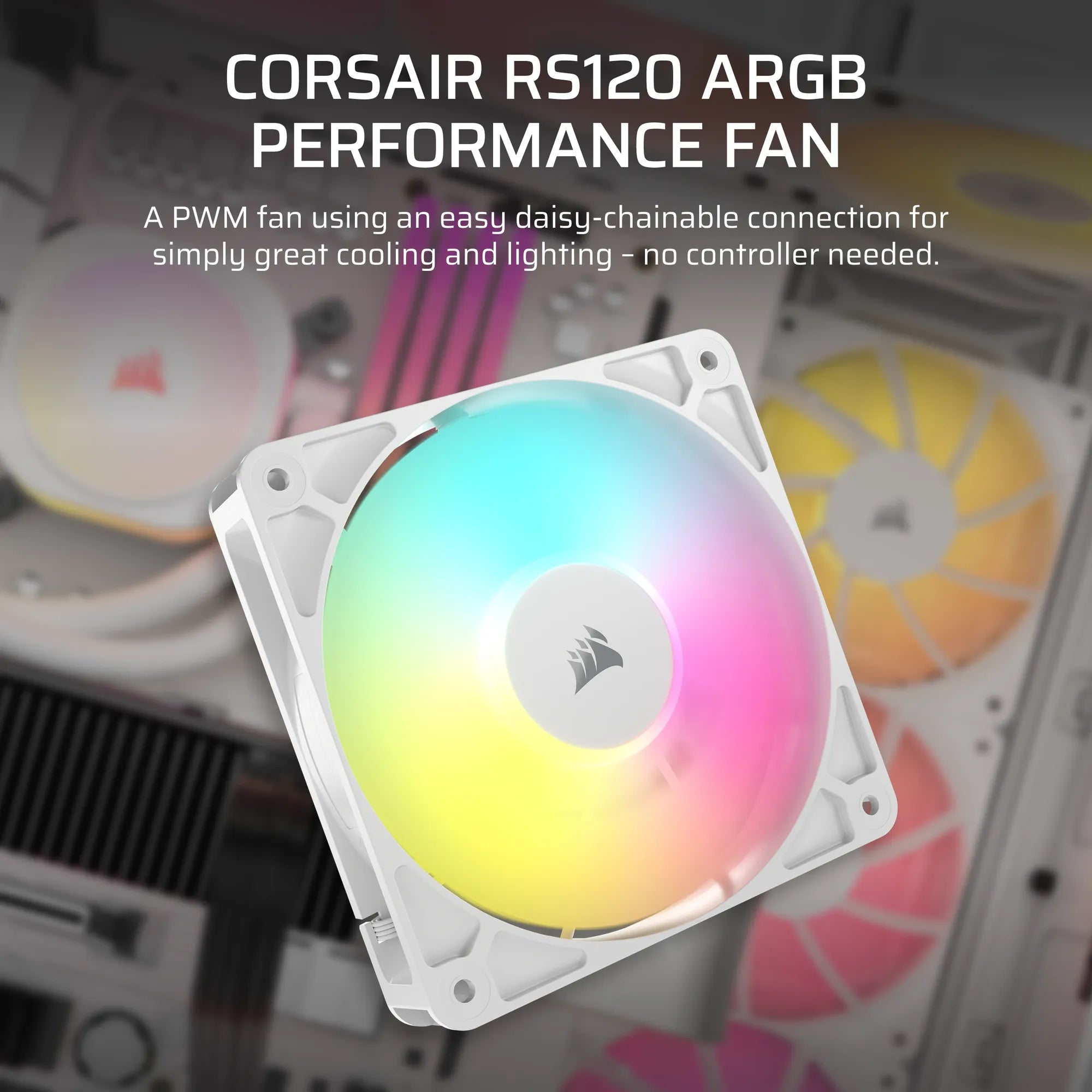 Corsair RS120 ARGB, Fan, 12 cm, 420 RPM, 2100 RPM, 36 dB, 72.8 cfm