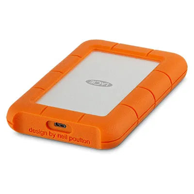 LaCie Rugged USB-C, 2 TB, 2.5", 3.2 Gen 1 (3.1 Gen 1), Orange, Silver