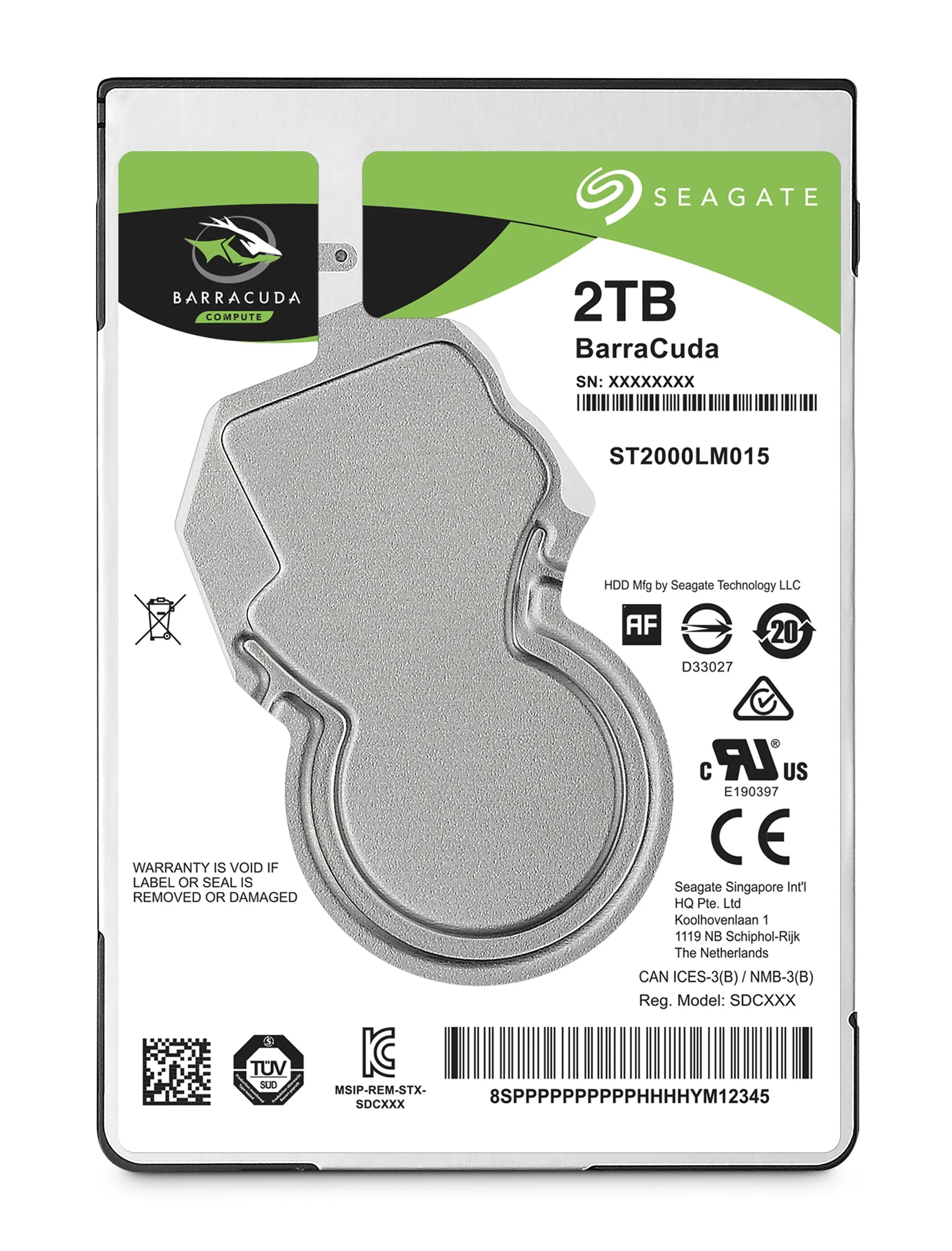 Seagate Barracuda 2.5", 2 TB, 5400 RPM, 128 MB, 2.5", Serial ATA III